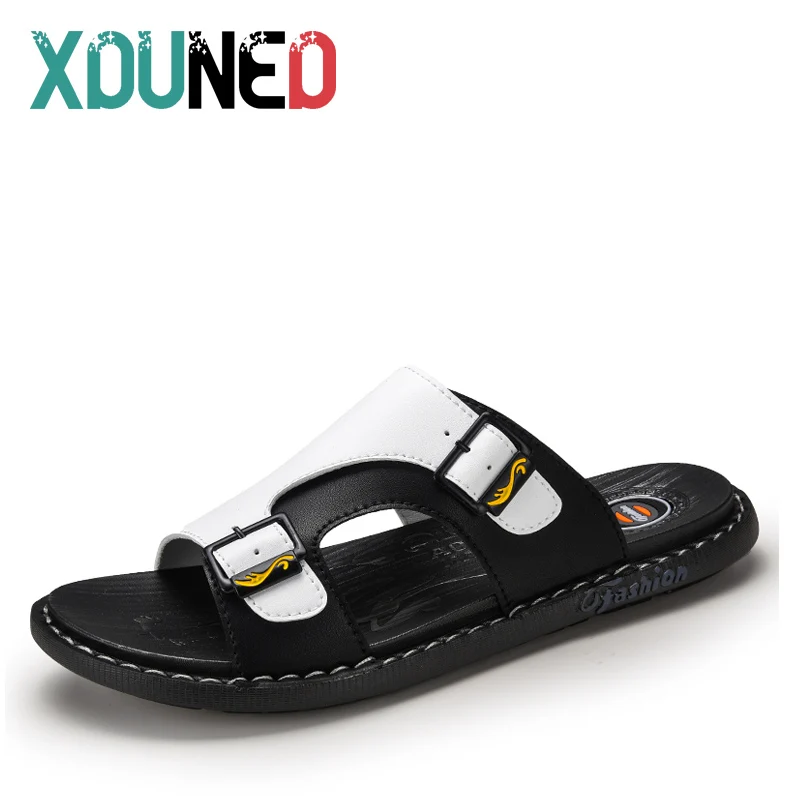 

Summer Men's Sandals Men Leather Sandals Classic Roman Sandals Slipper Soft Outdoor Sneakers Beach Rubber Men Trekking Shoes