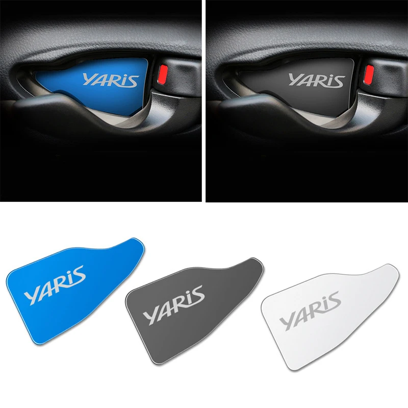 

Stainless Steel Car Door Bowl Decorated Patch Interior Handle Protector Cover sticker For Toyota Yaris Hybrid Vios Auto Interior