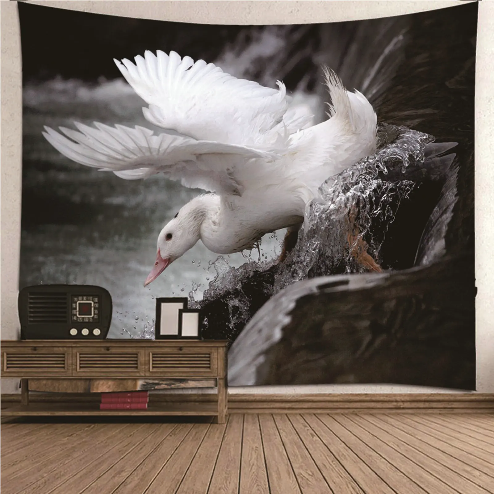 

Tapestry For Wall Wall Rugs Tapestries Nature animal Flying Bird Play Water Wall Hanging Blanket Dorm Art Decor Covering