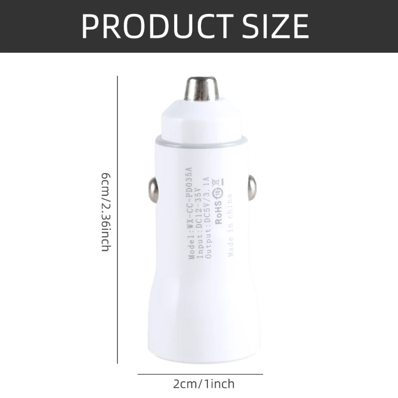 Универсальный автомобильный зарядный адаптер с двойным USB-портом 5V3.1A защитой от