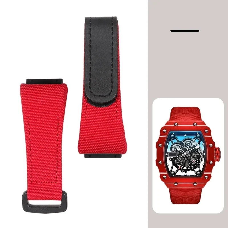 Фото Нейлоновый ремешок для часов Richard Mille RM011 RM3502 RM056, холщовый браслет для часов, ремешок для наручных часов, мужской ремешок для часов, 25 мм. №5