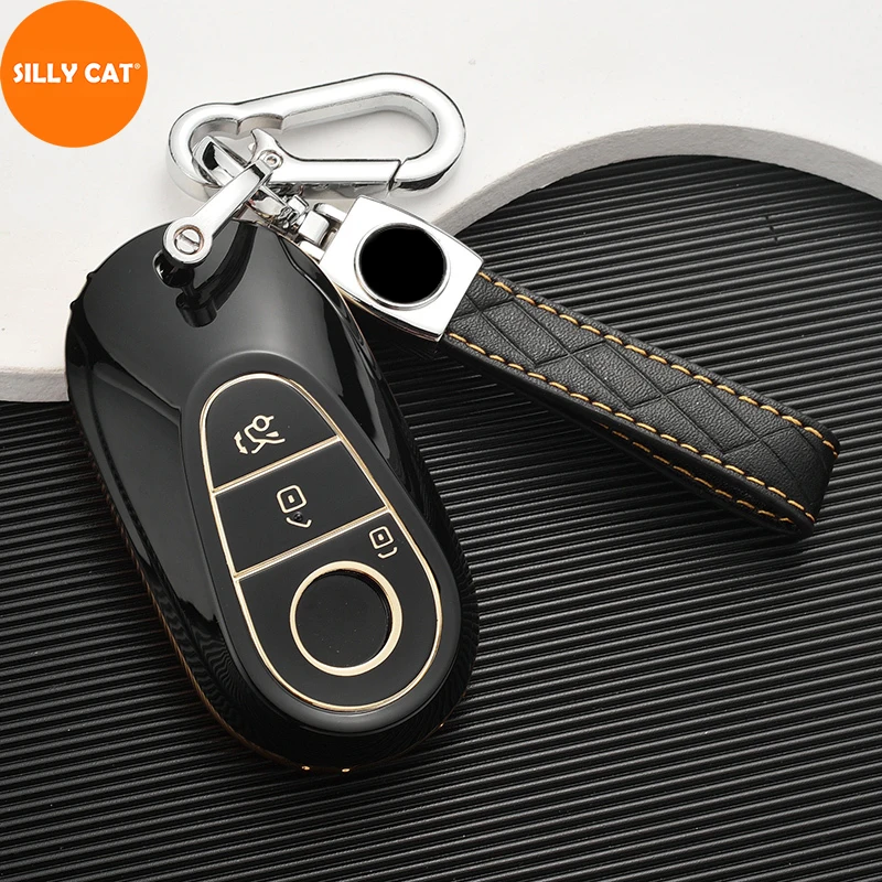 

TPU Car Key Case Cover Shell Fob Suit For Mercedes Benz 2021- S C Class W206 W223 C260 C300 C200 S350 S400 S450 S500 Keychain