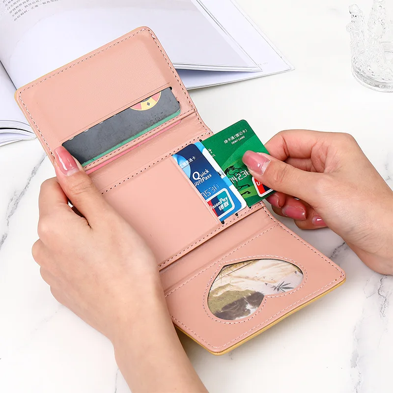 Women Wallet Short Small Three-fold Wallet Female Multi-card Card Holder Coin Purse Lady Clutch Mini Money Bag Wallet Carteras