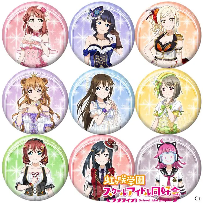 Аниме Love Live Konoe Kanata Asaka Karin Miyashita ИИ фигурка 58 мм значок круглая брошь булавка 1625