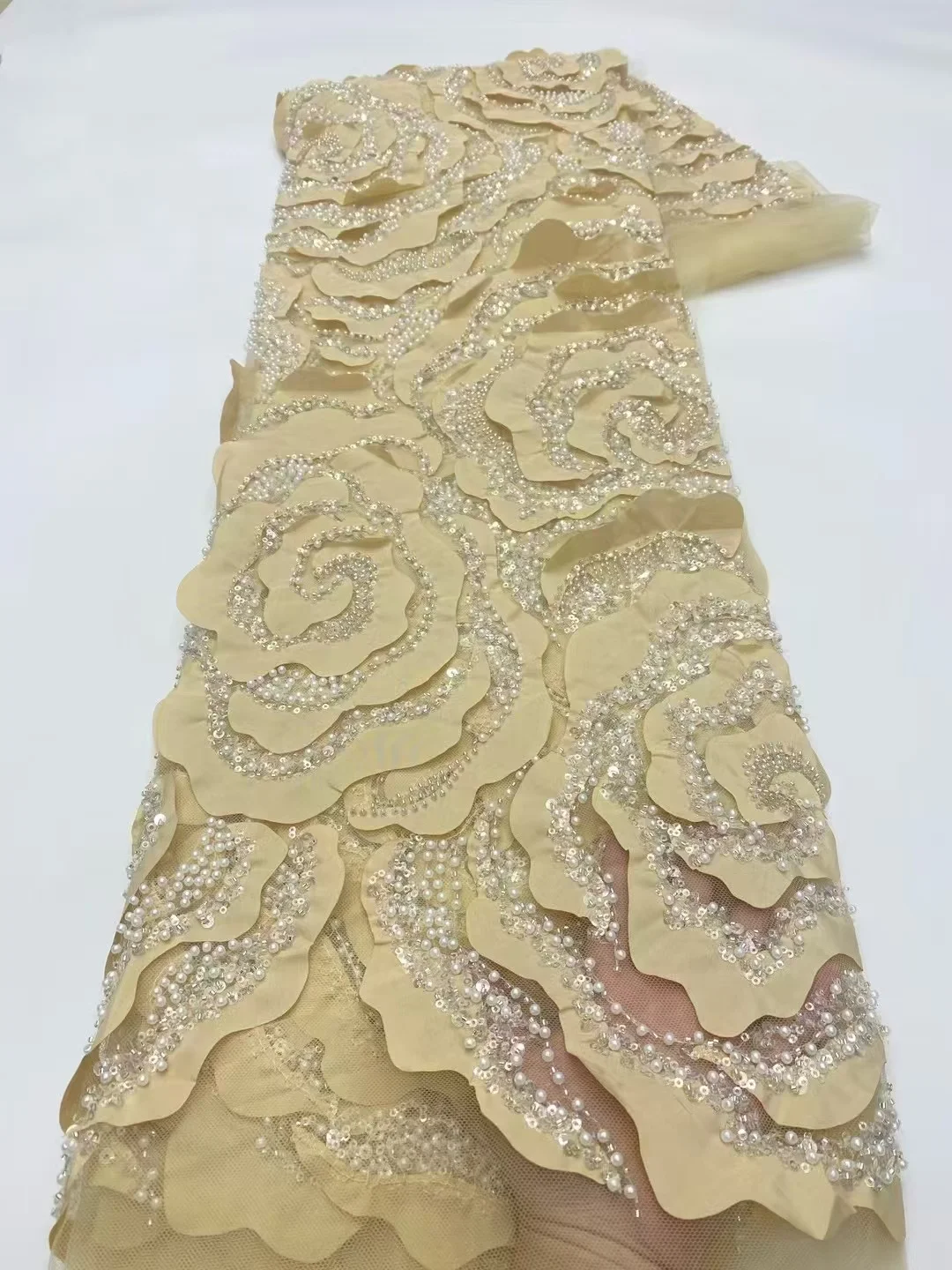 2024 легкая роскошная тюлевая кружевная ткань 5 ярдов новая высококачественная