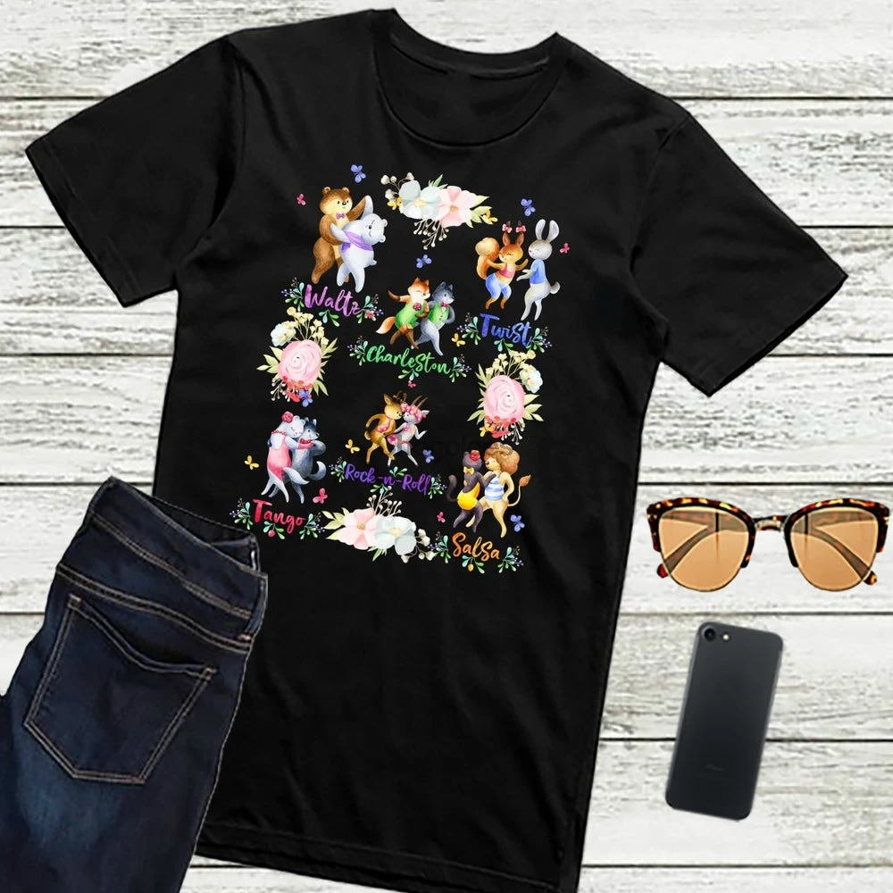 Футболка для танцев футболки с изображением животных вальса Твиста Чарлстон