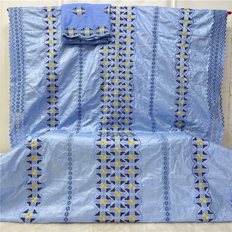 

5 + 2 ярда африканская базиновая богатая ткань с шарфом новейшая мода вышивка кружевная ткань для свадьбы часть 7L103103