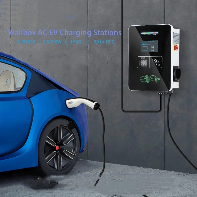Type 2 EVSE EV Charger Level 2 32A Portable Electric Vehicle Car Home Charging 230V wall-mounted charging stations for Tesla Zoe enlarge