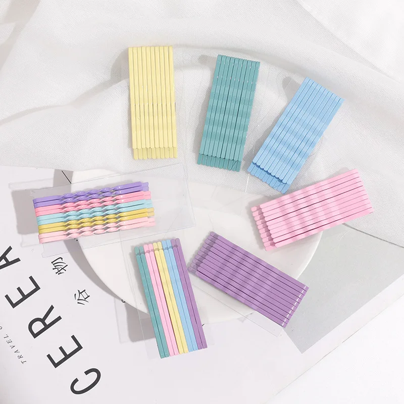 

New 10Pcs/pack Ice Cream Style Hair Pins Macaron Metal Bobby Pins For Childern Teen Girls Kids Grips Waved Accessories