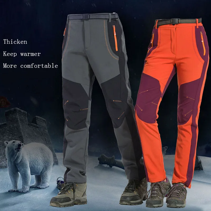 

XL-3XL Camping Climbing Fishing Trekking Hiking Men Summer Winter Fleece Quick dry Waterproof Breathable Pant Sport Trousers