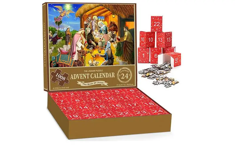 

Jigsaw Advent Calendar 2023 for Adults Kids 24 Days Christmas Countdown Calendar 1008 Pieces Xmas Themed Christmas Decorations