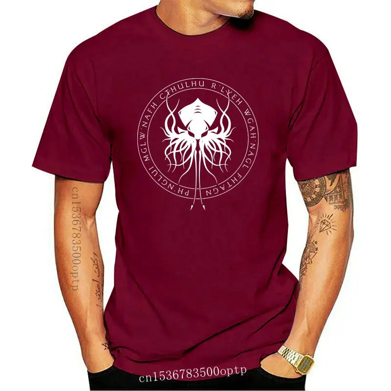 

Man Clothing New Cthulhu Sigil T Shirt 3D Printed T-Shirt Fitted Tshirt Top Quality Men Clothing Black White Tops Geek Style Tee