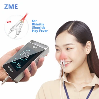 ZME Rhinitis Laser Therapy Sinusitis Red Light Medical Equipment for Nose Irradiation Runny Nose Pharyngeal Physiotherapy Treat