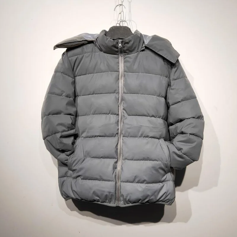 Winter New Men Women Cotton Clothes Thickened Warm Reflective Cotton Clothes Fashion Night Light Men Clothing