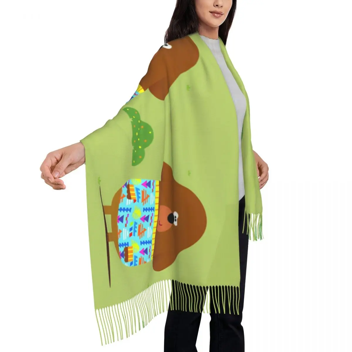 Женский шарф с кисточкой H-Hey D-Duggees длинная мягкая теплая шаль и накидка