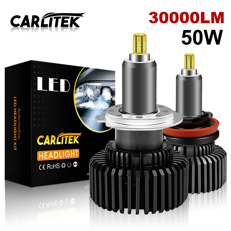 

Carlitek H7 LED Canbus Car Lamp H11 HB3 9005 HB4 HIR2 LED Headlights Bulb 6-sides 360 degree 30000/LM Car Lights 6000K/4300K