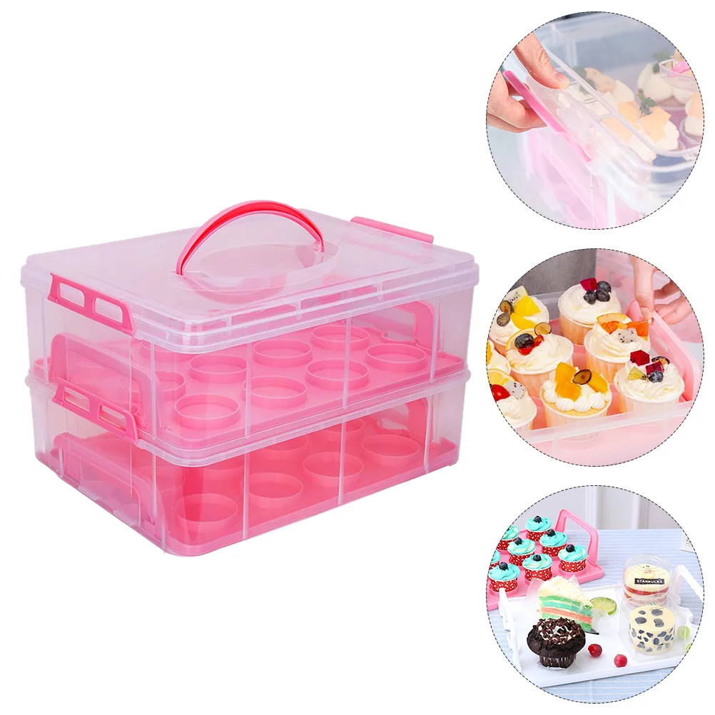 

Cupcake Box Containers Muffin Beautiful Food Crisper Mini Cookies Round Lid Biscuit