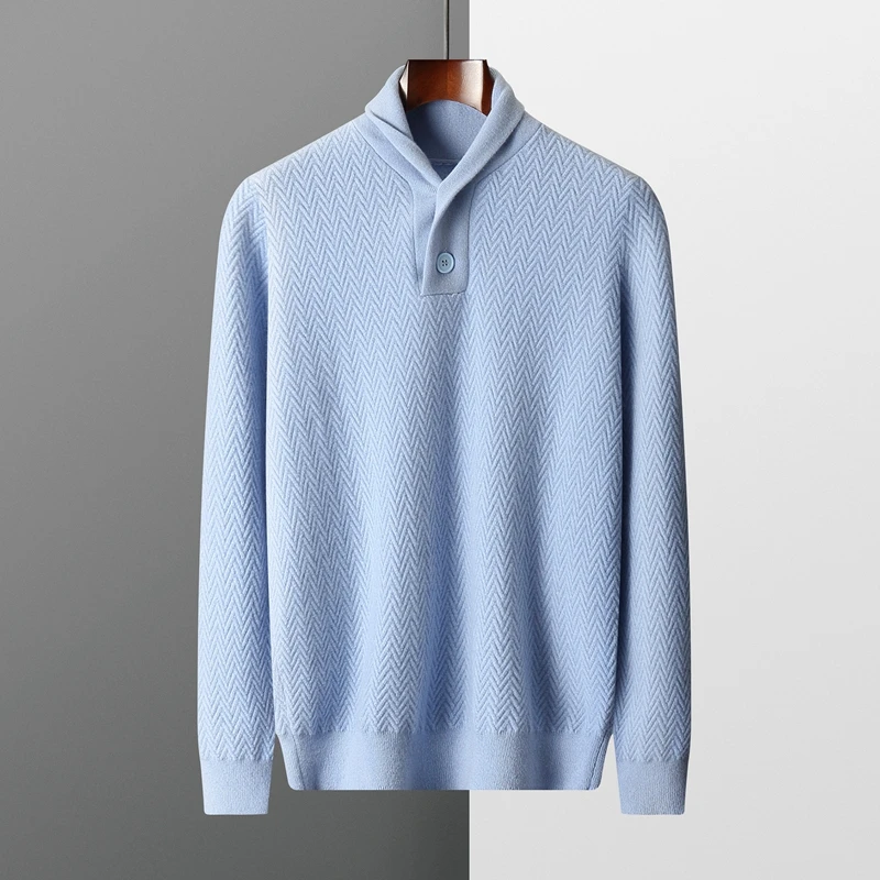 Новинка 100% кашемировый свитер с семи иглами утолщенный однотонный воротником