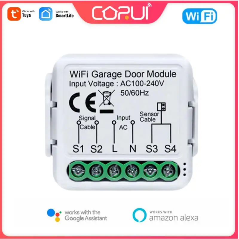 

CORUI Tuya WiFi Smart Garage Door Opener Controller Via Smart Life APP Support Alexa Google Home Assistant Alice Voice Control
