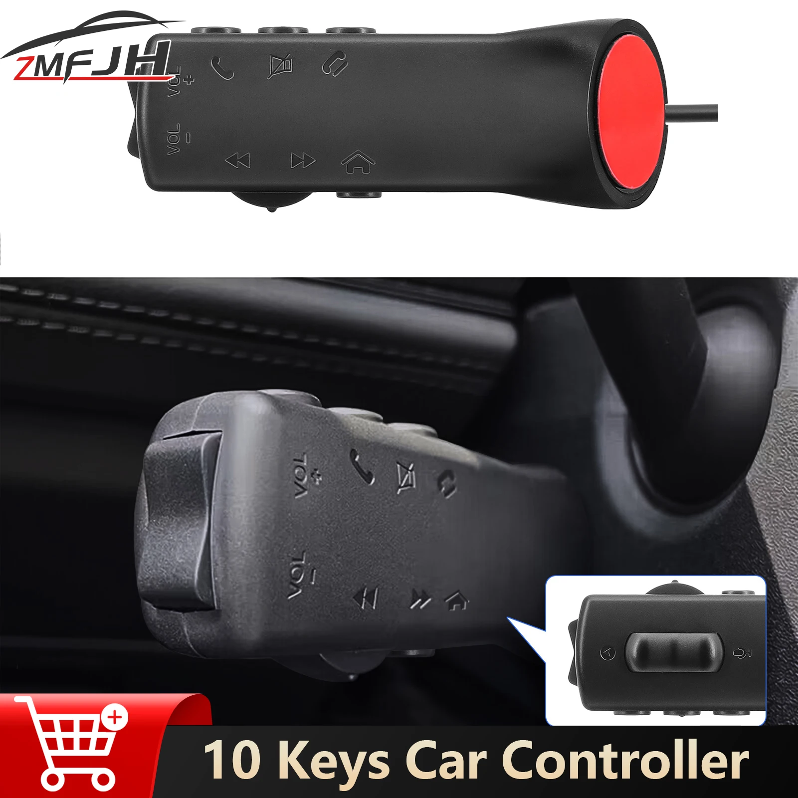 

10-клавишный Многофункциональный Автомобильный Контроллер На Руле С Громкостью GPS-навигации DVD Для Android Универсальное Уп...