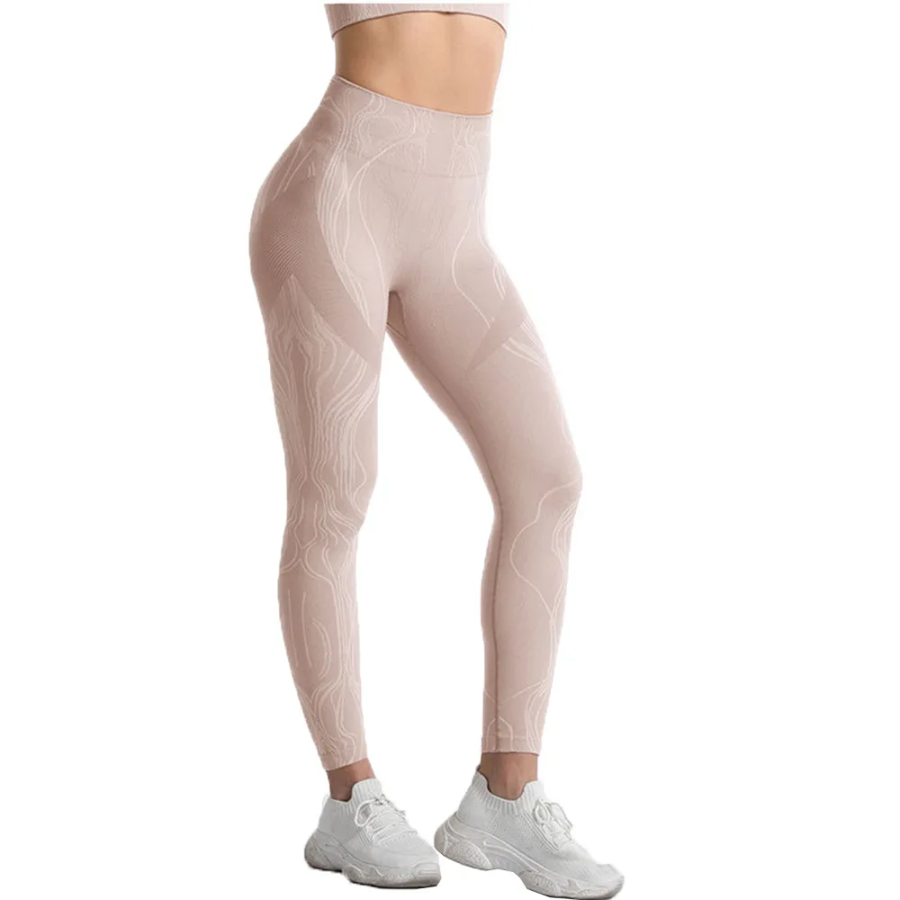 LUOYIYANG Sexy Gym Seamless Leggings for Women Pants High Waist Quick-drying Stripe Leggings Sports Women Fitness Spring Summer