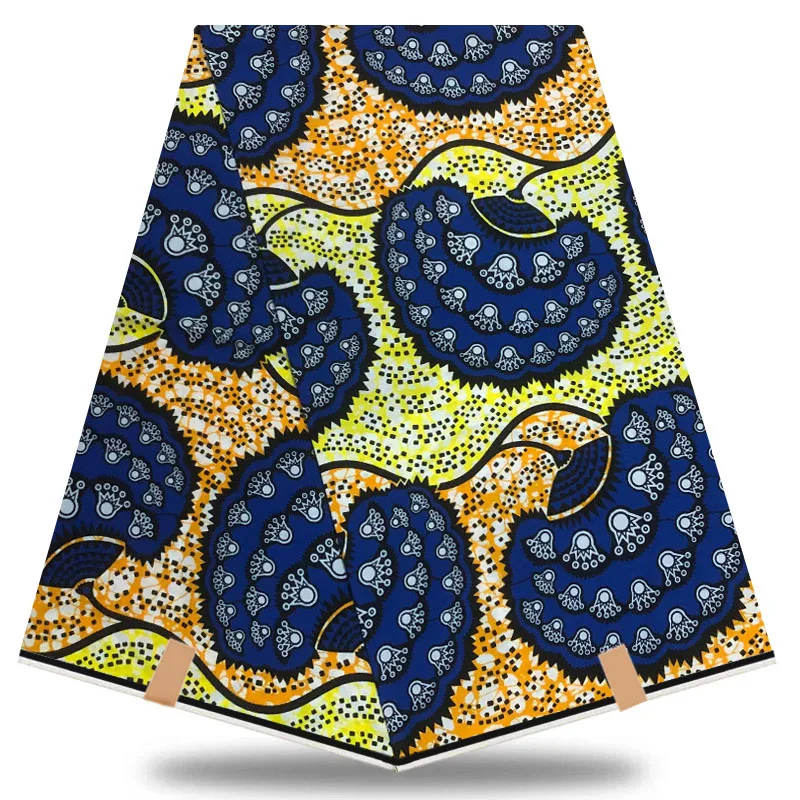 

Best Quality GOLDEN Wax Fashion African Wax Print Fabric Anakra Dashiki 6 Yards Tissue Wax For Women Wedding Party Best Price