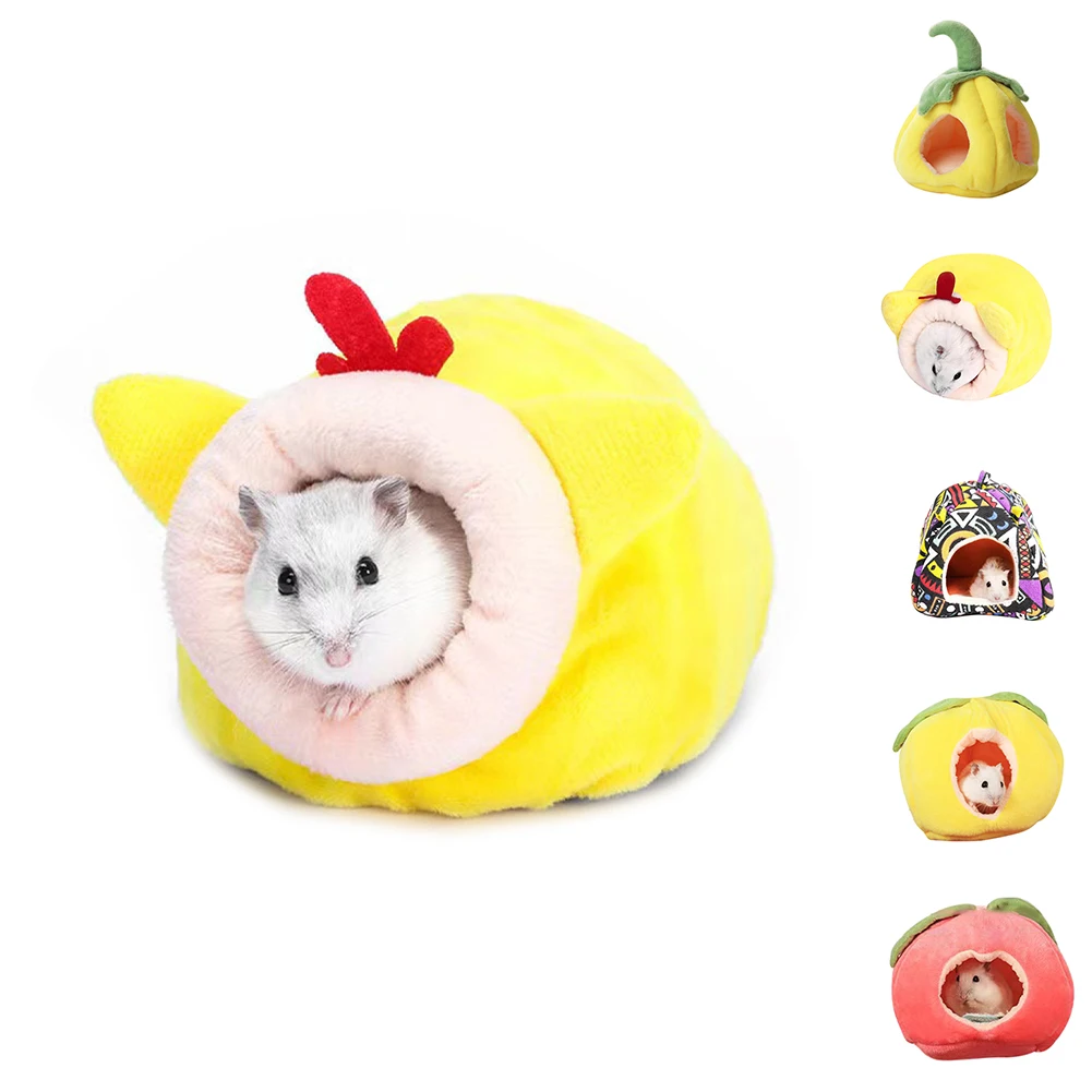

Hamster Warm Bed With Hook Hanging Cotton Sleeping Nest Hut Hideout House Fun Small Animal Hammock Cage Accessories Wholesale