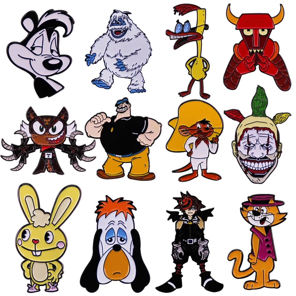 

90s Cartoon Badges Lapel Pins for Backpacks Cute Enamel Pin Pines Brooches for Women Anime Fashion Jewelry Accessories Gifts