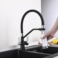 Кухонный смеситель с краном для питьевой воды и съемным гибким изливом, выглядит очень стильно#4