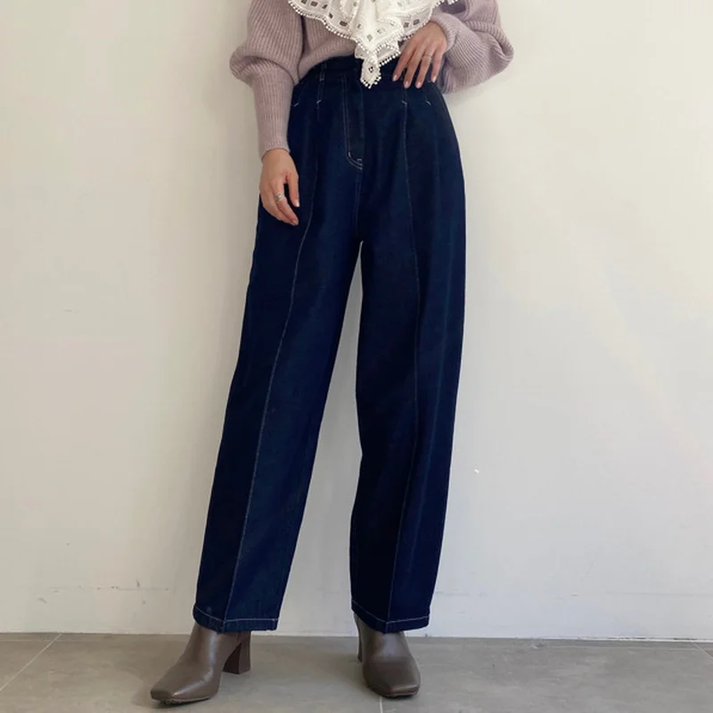 

Джинсы Женские однотонные с высокой талией, на весну, 2022