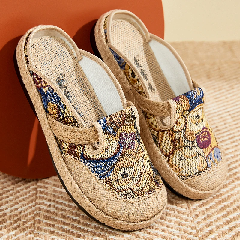 

New Women's Loafers Hemp Ballet Flats Ladies Straw Shoes Espadrilles Female Sneakers Slip-on Summer Lolita Footwear For Woman