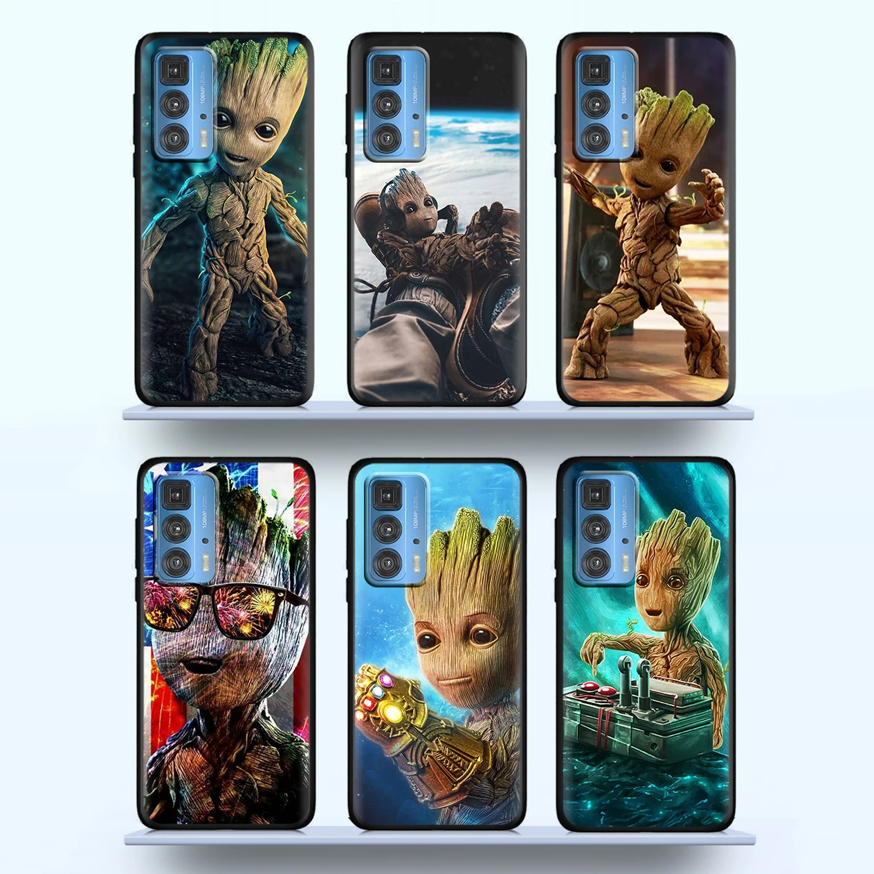 

Avengers Marvel Groot For Motorola Moto G60 50 40 X3 E6i E7i Power Edge 20 Pro Lite Fusion 5G 2021 Black Phone Case