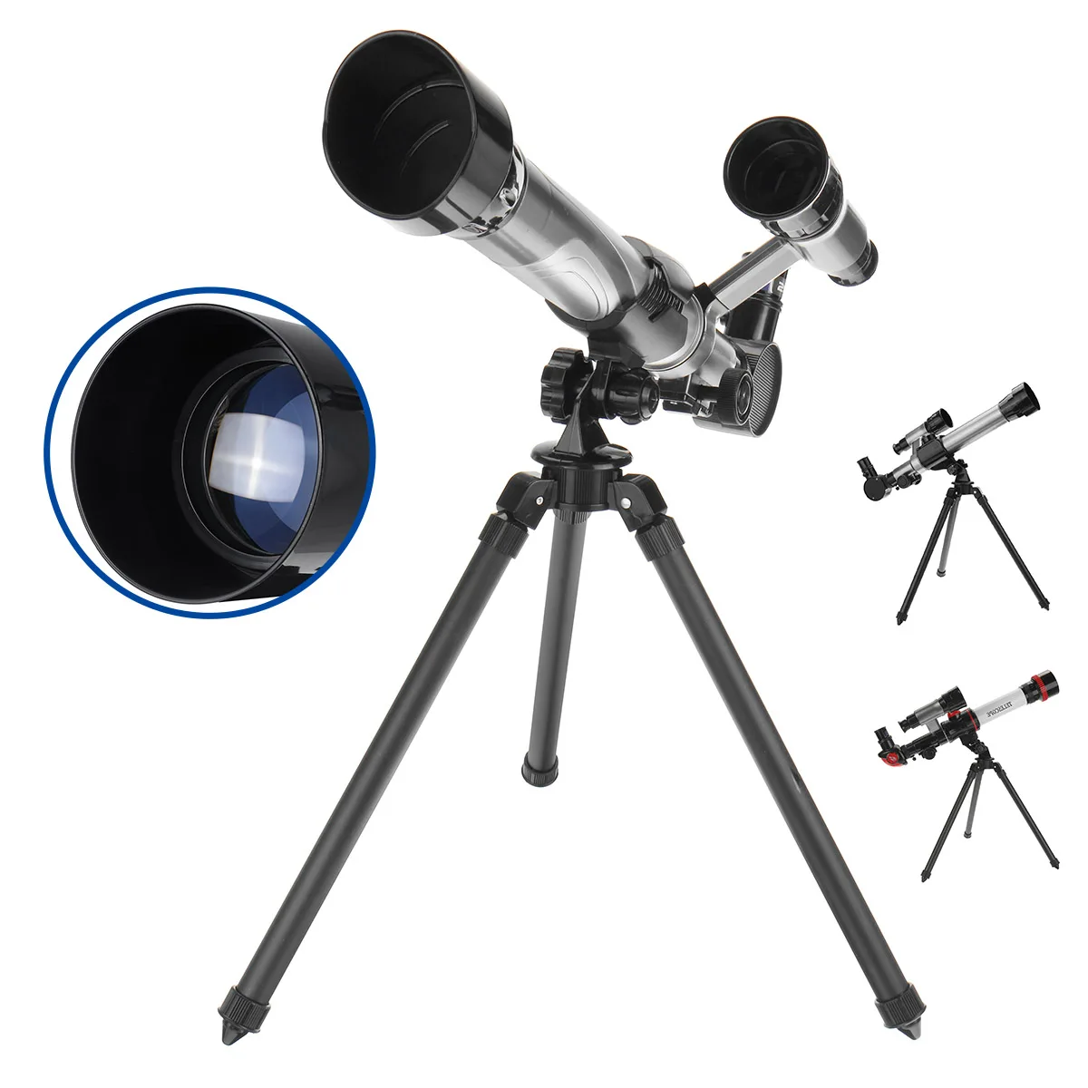 

20X30X40X Zoom Children High-Definition Astronomical Telescope Monocular Stargazing Multi-eyepiece Portable for Hunting Camping