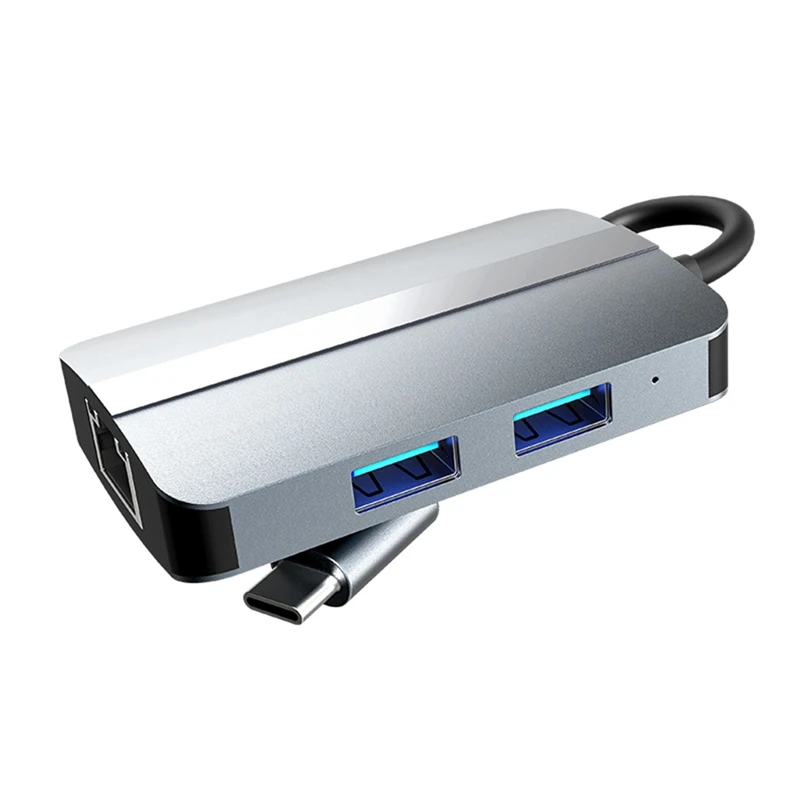 

1 Piece Type C USB HUB USB-C To USB HUB USB3.0 USB2.0 RJ45 SD TF Card Reader For Laptop