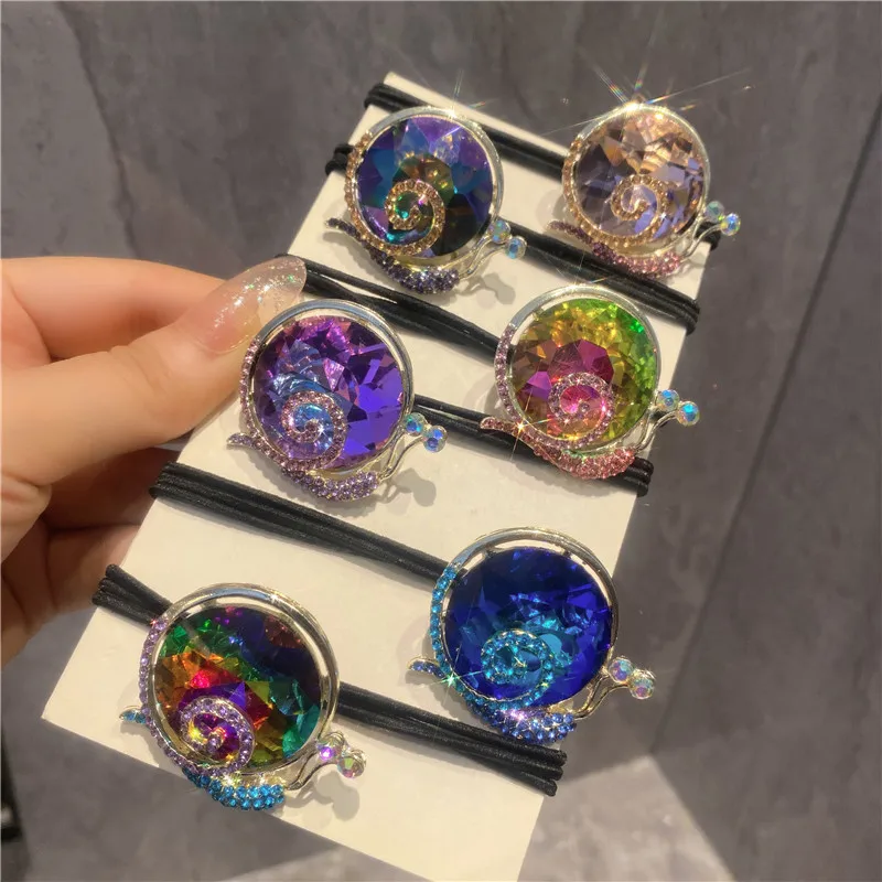 

New Fashion Hair Elastics Bands Ponytail Rubber Band Scrunchies Shining Crystal Hair Rope For Girl Women Jewelry Accessories