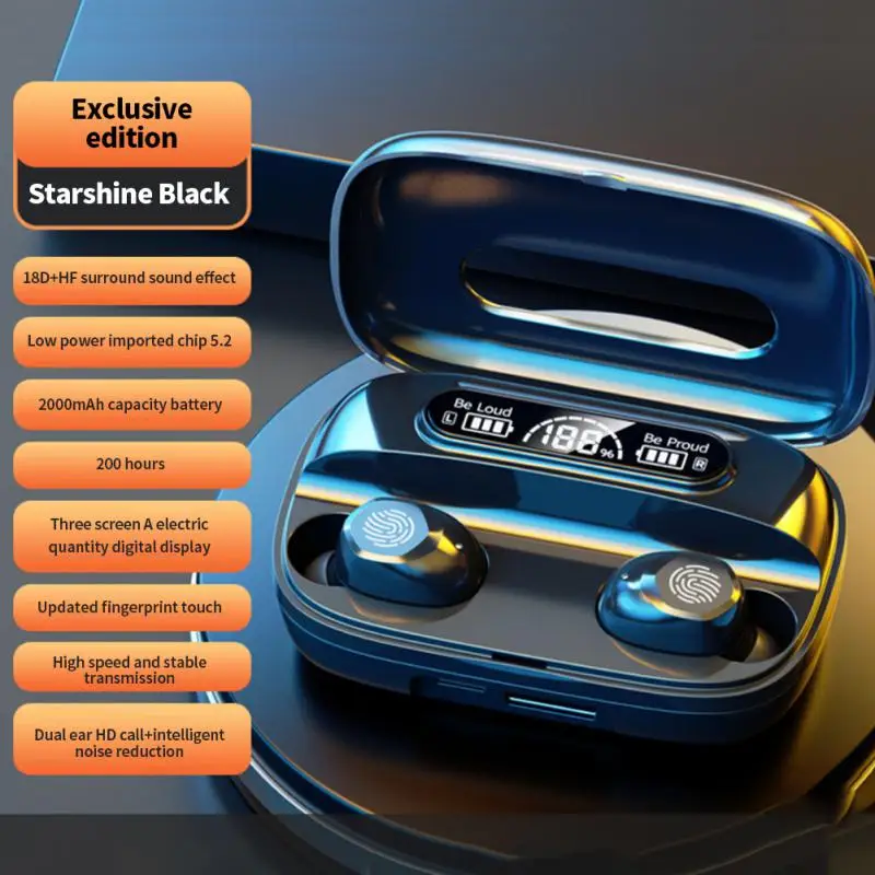 

New Portable With Charging Box Bluetooth Headset Tws Earbuds Hifi Sound Waterproof Touch Control Wireless Earphone Headset