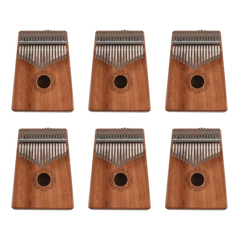 

6X 17 Keys Kalimba Thumb Piano Finger Piano Musical Toys With Tune-Hammer And Music Book