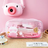 large capacity quicksand pencil case daisy cosmetic bag cute girl storage bag student stationery