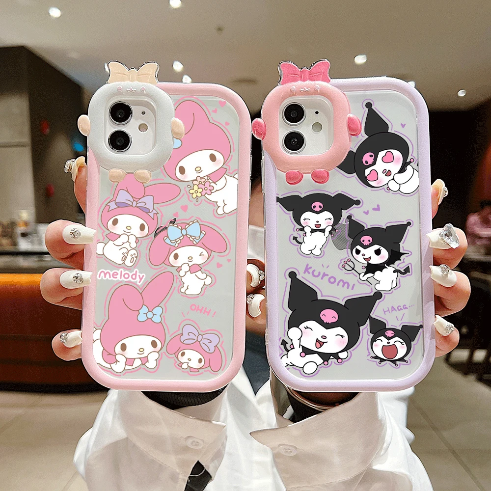 

Sanrio Kuromi Mymelody Phone Case for Iphone 14 13 12 11 Pro Max X XS XR 7 8 Plus SE Soft Silicone Transparent Monster Cover