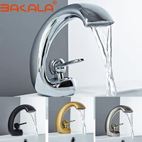 basin faucet modern black bathroom sink mixer tap brass waterfall wash basin faucet single handle single hole crane for bathroom