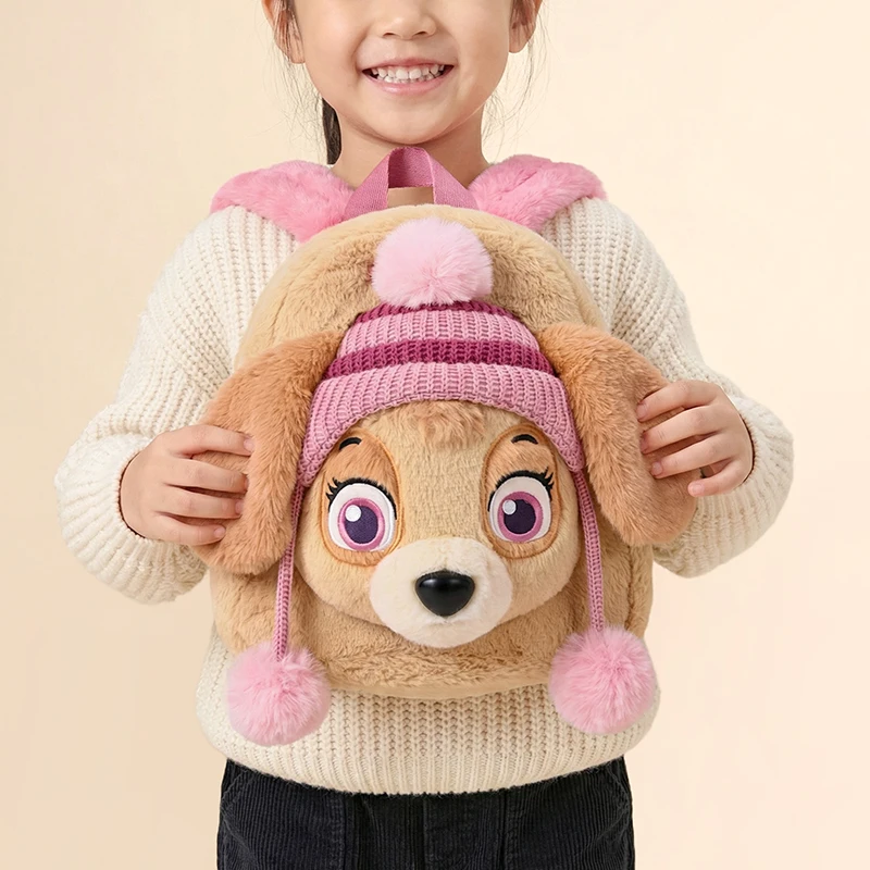 Фото Новый плюшевый рюкзак Hot Potdemiel PAW Patrol с милым мультяшным дизайном собаки, мягкий, пушистый, для малышей, маленький школьный/дорожный рюкзак для мальчиков №4