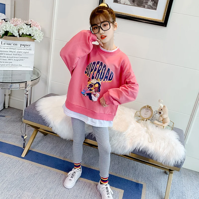Girls /Boys Suit Sweatshirts +Pants Cotton 2Pcs/Sets 2022 Casual Spring Autumn Thicken Teenager Warm Kid Outdoor Children Clothi