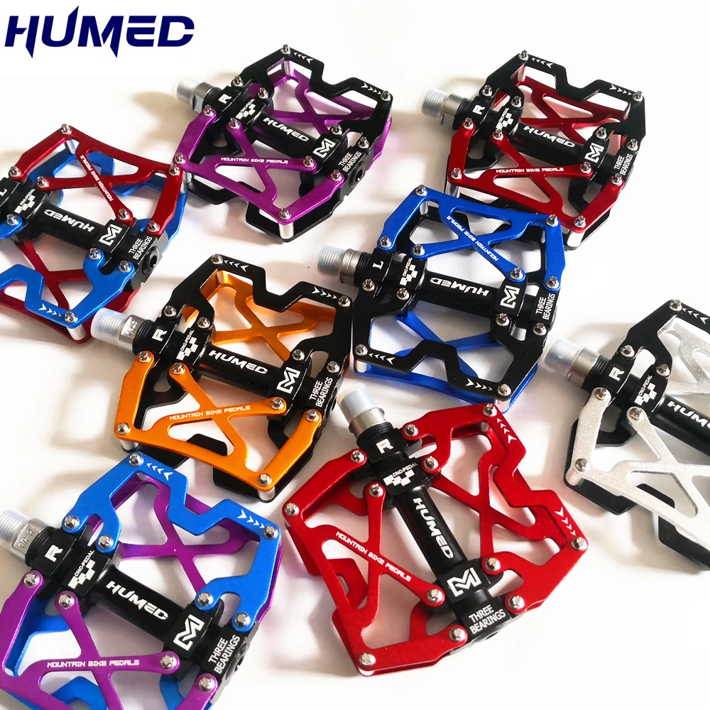 Ультралегкая алюминиевая плоская педаль для горного велосипеда HUMED 3 подшипника