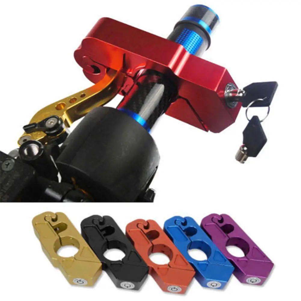 

Motorcycle CNC Grip Lock Security Safety Lock Handlebar Handset Brake Lever Disc Locking For Scooters ATV Dirt Street Bikes Auto