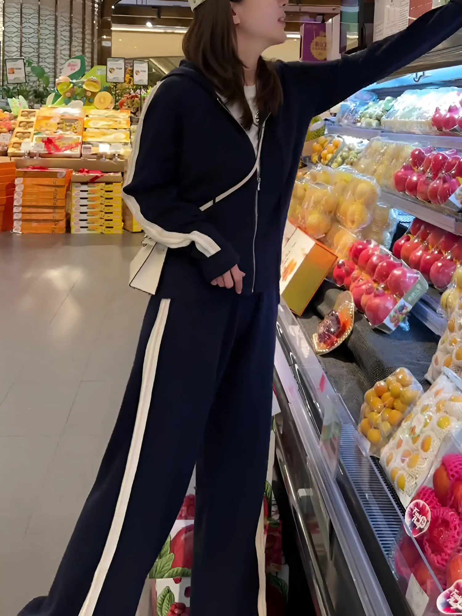 Синий спортивный комплект для отдыха больших размеров женский 2024 новый вестерн