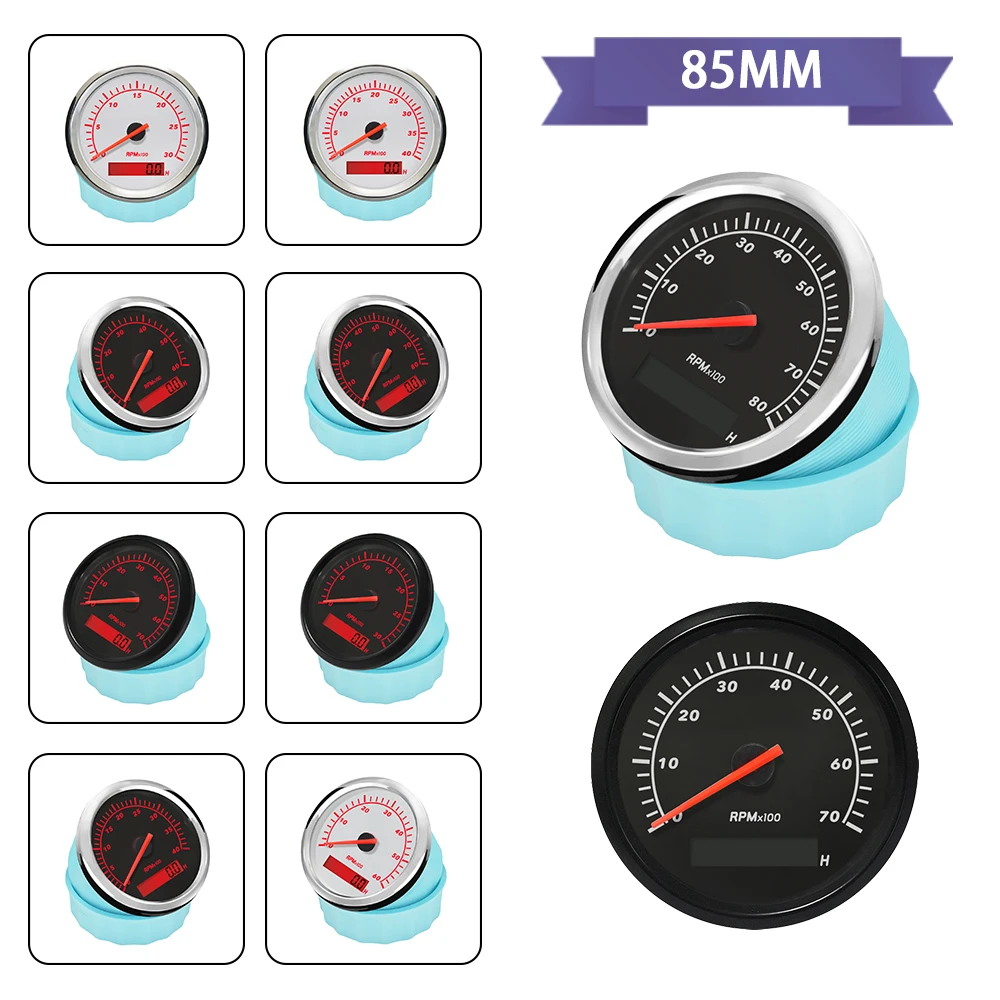 Тахометр 85 мм 3000-8000 об/мин 9-32 в