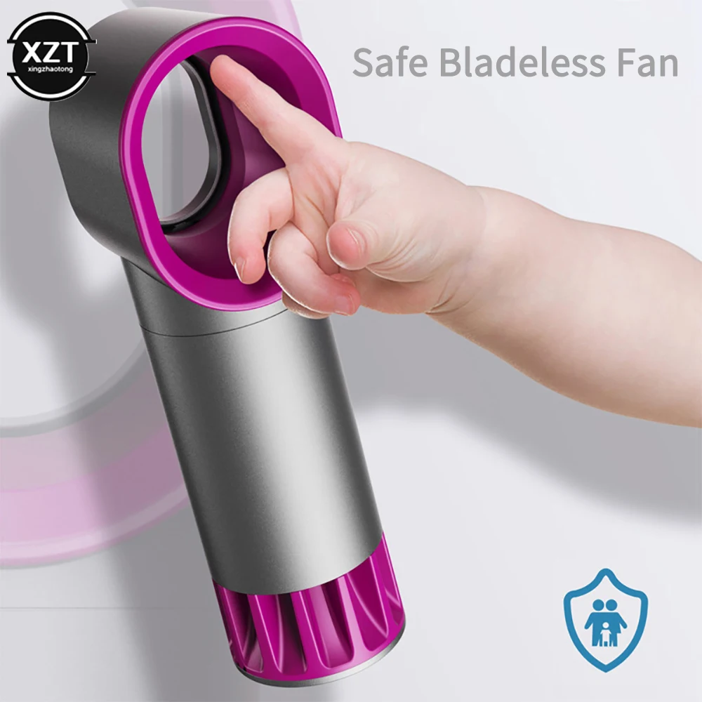 New Portable Small Electric Fan USB Rechargeable Mute 3 Speed Level Adjustable Handheld Bladeless Fan