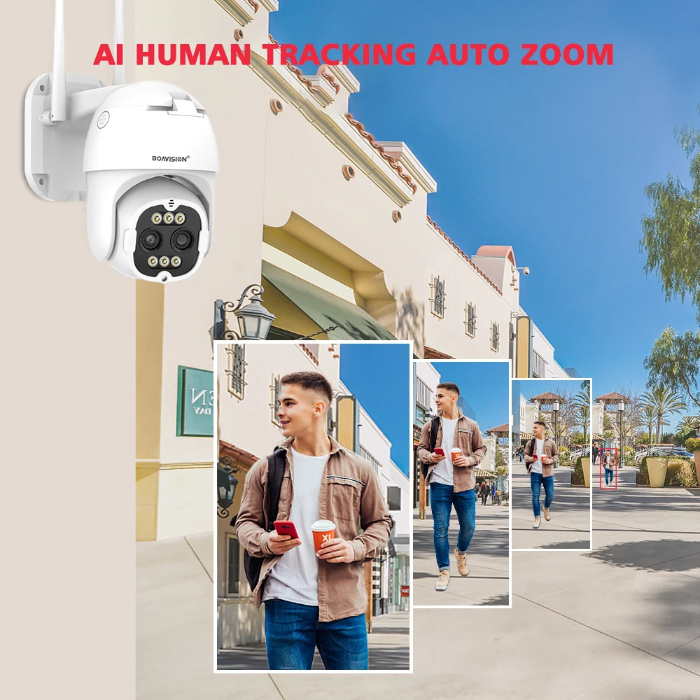 4K 8MP 2 8 мм-12 мм двойная линза 8X зум PTZ WiFi ip-камера 2K 4MP наружная AI слежение человека