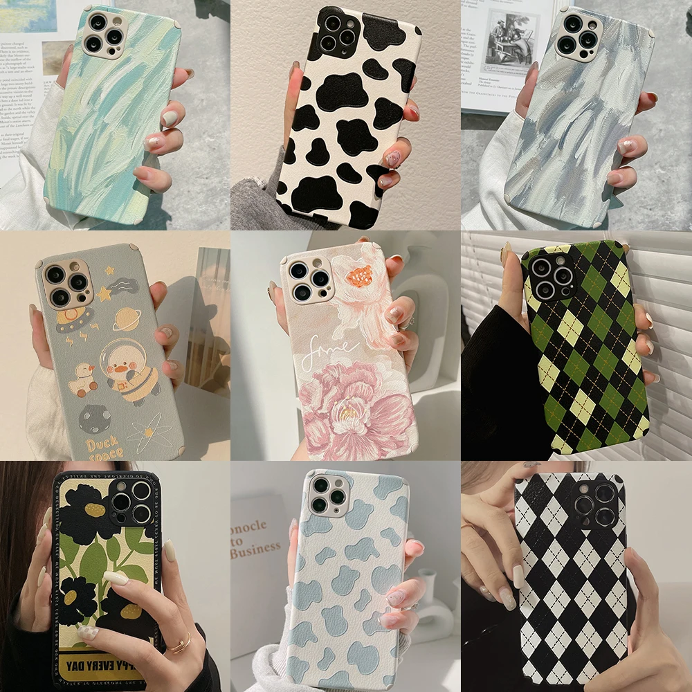 Силиконовый мягкий кожаный 3D чехол для телефона с милыми цветами перьями уткой