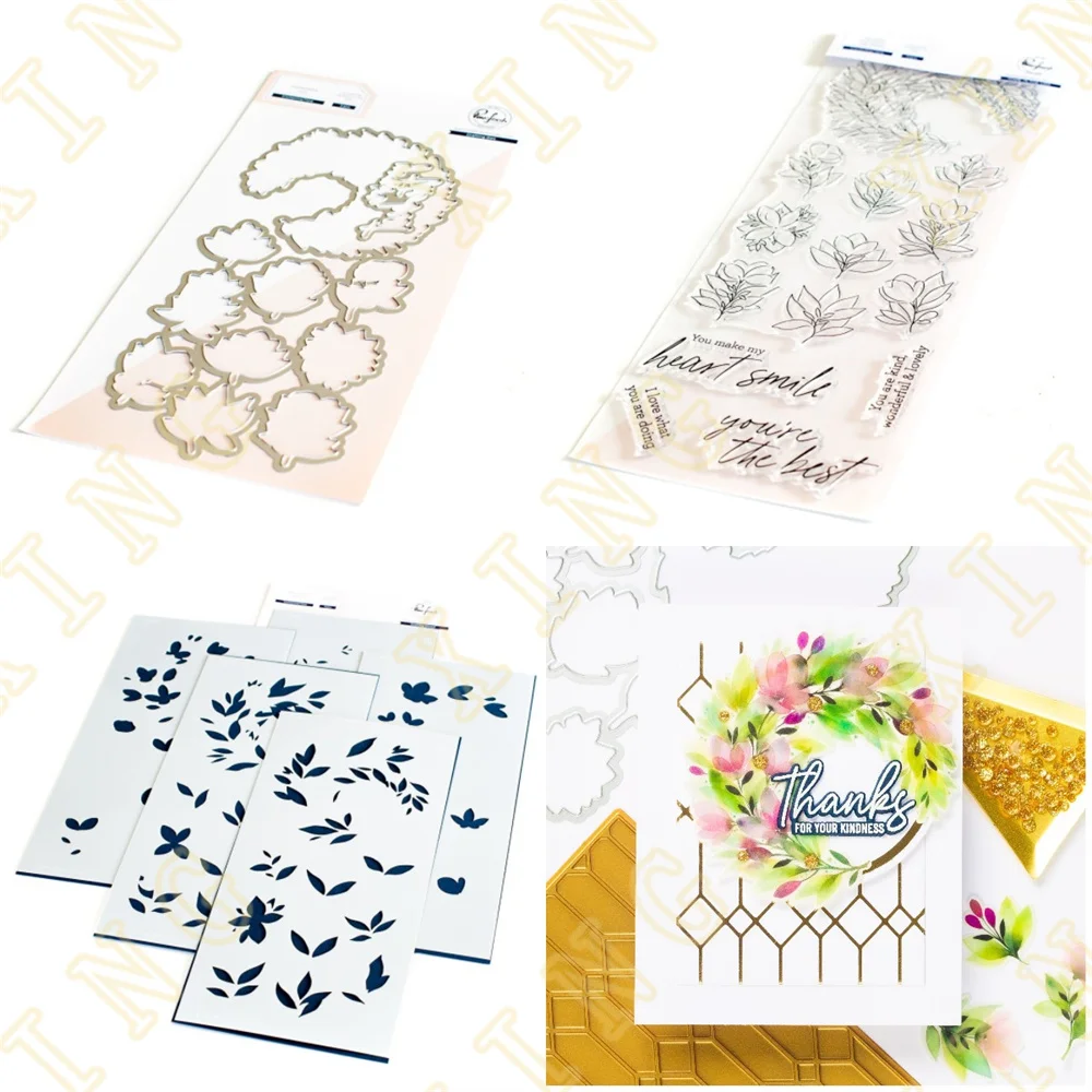 

Enchanting Flora 2022 New Metal Cutting Dies Stamps Stencil for 2022 Scrapbook Diary Decoration Embossing Template Diy Handmade
